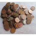 Half Penny South Africa 1953/55/56/57/58/59 (x140 Coins Lot)