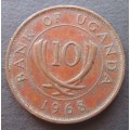 TEN CENTS 1968 UGANDA COIN