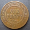 ONE PENNY 1911 COMMONWEALTH OF AUSTRALIA COIN