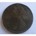 1887 HALF PENNY GREAT BRITAIN COIN