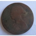 1863 HALF PENNY GREAT BRITAIN COIN