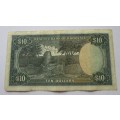 Ten Dollars 1979 Reserve Bank of Rhodesia Serial Nr J50 844104