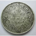 1862 India Quarter Rupee