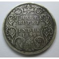 HALF RUPEE 1899 INDIA *SILVER* COIN - RAKC/212