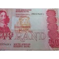 Fifty Rand Republic of South Africa Serial Nr AN3509628 E