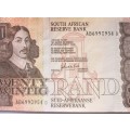 TWENTY RAND REPUBLIC OF SOUTH AFRICA BANKNOTE SERIAL Nr AB6990954 D - RAKN/130