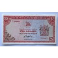 TWO DOLLARS 24 MAY 1979 RESERVE BANK OF RHODESIA SERIAL No K177 596465 - RAKN/31