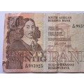 Twenty Rand Republic of South Africa Serial Nr Z28 983923 Replacement Note