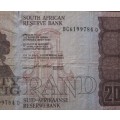 Twenty Rand Republic of South Africa Serial Nr BC6199784 D
