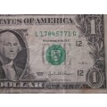 One Dollar 2003 United States of America Serial Nr L17845771 G