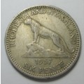1957 Six Pence Rhodesia and Nyasaland