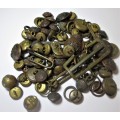 Military Buttons and Buckles and Pins assorted