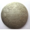 1 SHILLING 1897 ZAR *SILVER* COIN - RAKC/12
