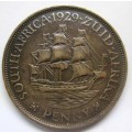 1929 PENNY UNION OF SOUTH AFRICA COIN - SC/72