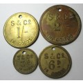 Strachan and Co in Goods 1/- 2/- 3d 6d Umzimkulu Tokens