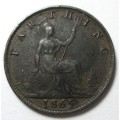 FARTHING 1865 GREAT BRITAIN COIN - RAKC/59
