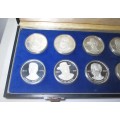 GENERALS OF THE ANGLO-BOER WAR SOUTH AFRICA HISTORICAL MINT 12 SILVER CASED MEDALLIONS SET - F/104