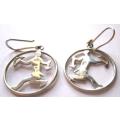 Ancient Man Motif Earwire Silver Earings