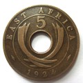 1924 East Africa 5 Cents