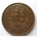 1938 Union of South Africa 1 Penny
