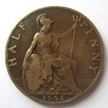 1908 Great Britain Half Penny