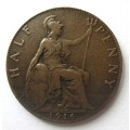 1916 Great Britain Half Penny