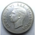 5 SHILLING 1947 UNION OF SOUTH AFRICA *SILVER* COIN - F/24