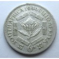 6 Pence 1940 Union of South Africa