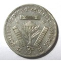 1945 Union of South Africa 3 Pence
