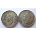 1951 + 1952 Union of South Africa 3 Pence