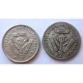 Three Pence Ticky 1937 and 1938 Union of South Africa
