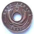1942 East Africa 5 Cents