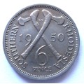 1950 Southern Rhodesia 6 Pence
