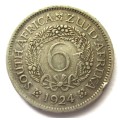 6 Pence 1924 Union of South Africa