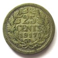 1917 Netherlands 25 Cents