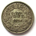 1920 Switzerland Half Franc Helvetia