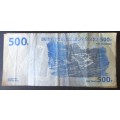 Five Hundred Francs 2002 Congo Serial Nr P9433279P and PC3492618V