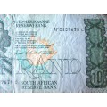 Ten Rand Republic of South Africa Serial Nr AF 0109678C