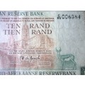 Ten Rand Republic of South Africa Serial Nr C85 006384