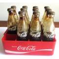 Coca Cola Vintage Miniature Crate with Miniature Coke Bottles