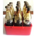 Coca Cola Vintage Miniature Crate with Miniature Coke Bottles