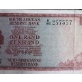 One Rand Republic of South Africa Serial Nr BI60 257357