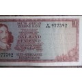 One Rand Republic of South Africa Serial Nr B246 977392