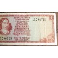 One Rand Republic of South Africa Serial Nr B631 086725