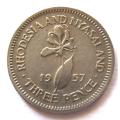 1957 Three Pence Rhodesia and Nyasaland