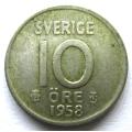1958 Sweden 10 Ore