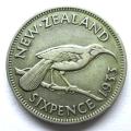 1933 New Zealand 6 Pence