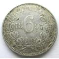 1897 ZAR 6 Pence