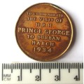 1934 To Commemorate the visit of H.R.H Prince George to Durban