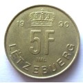 1990 Five Franc Luxembourg